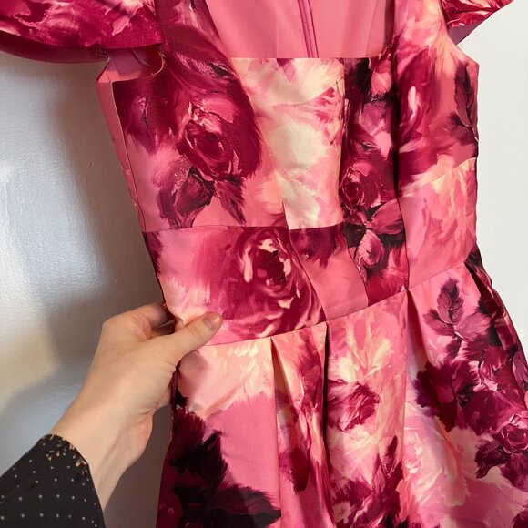 Kay Unger Tierney Floral Tea-Length Dress - Picture 10 of 11